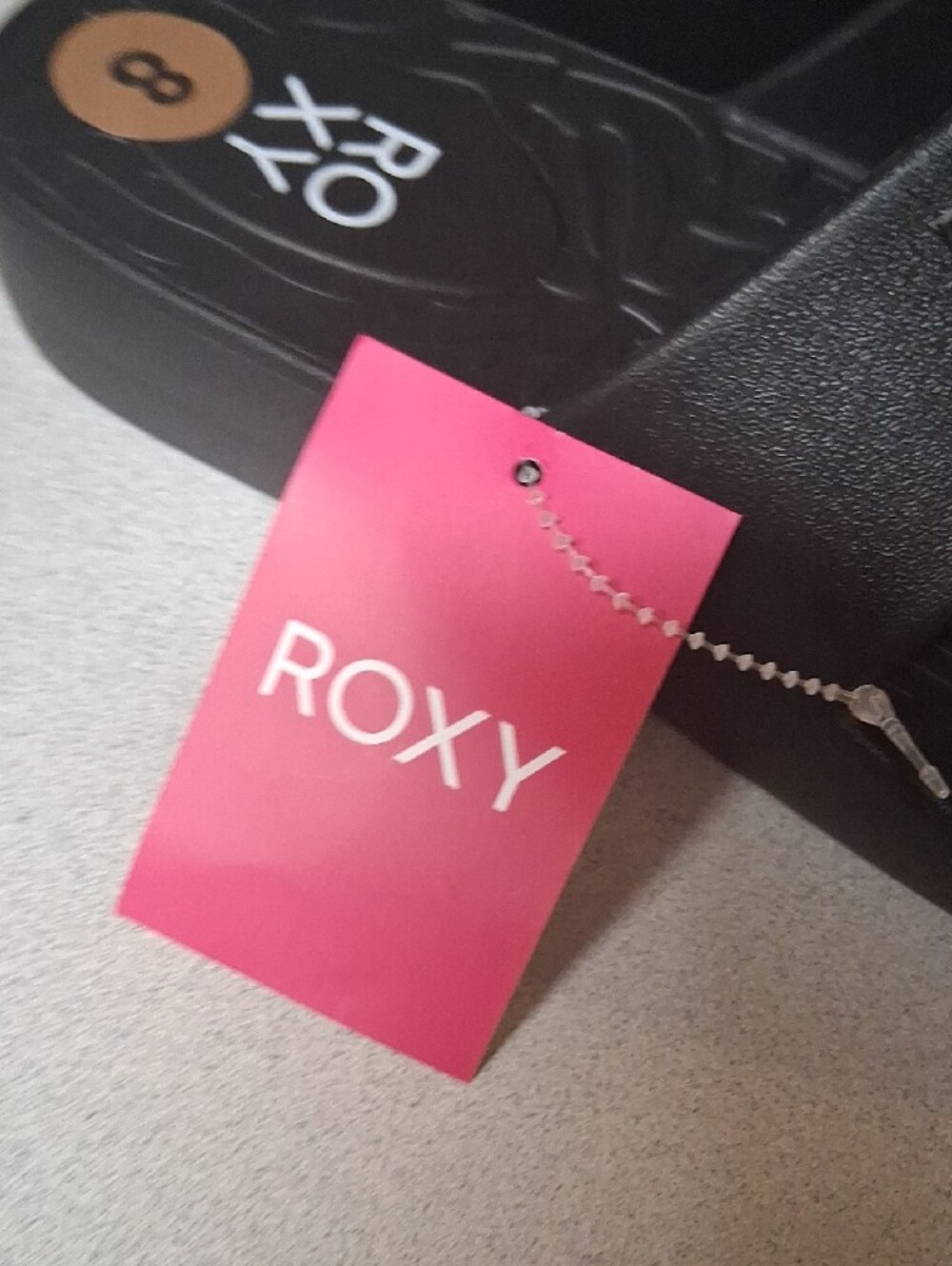 BNWT Roxy Women’s Black Double-Band Slide Sandals SIZE 8 - Picture 4 of 5